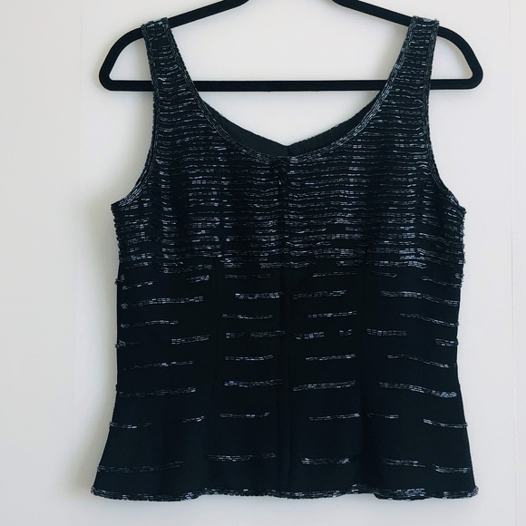J Laxmi Black Beaded Sleeveless Shell Top M - Picture 4 of 8